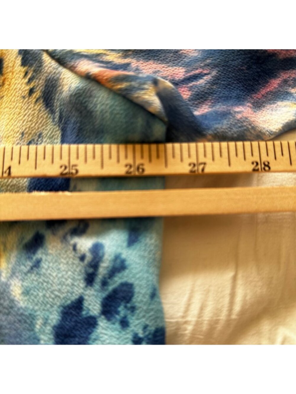 Alfred Dunner Women's Indigo Daze Tie-Dye Top 2X Blue & Yellow Polyester/Spandex - Picture 5 of 8